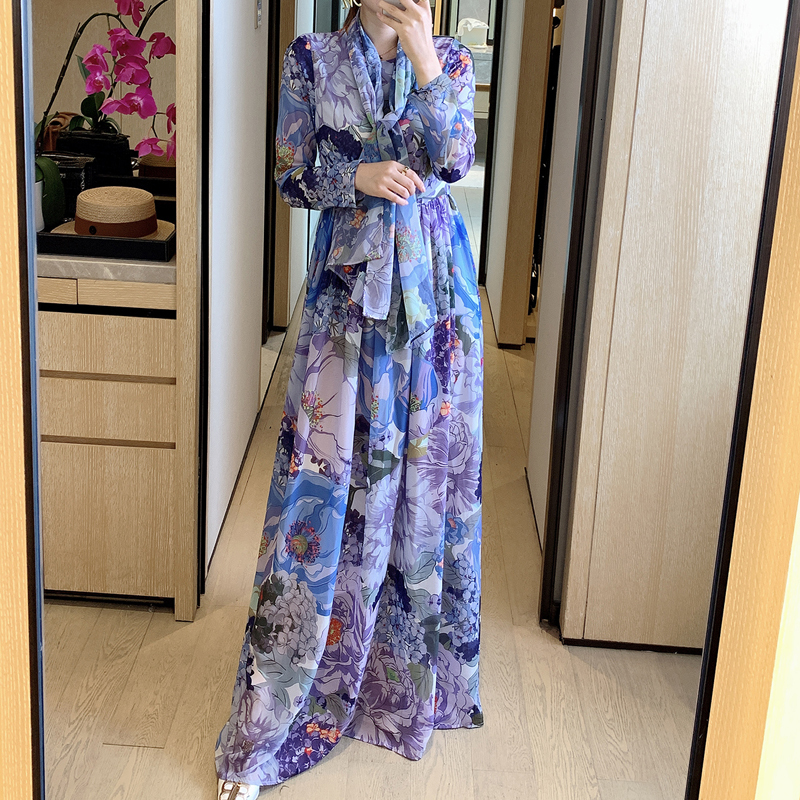 Retro Floral Impression Party Around the Neck Sleeve Belt of Sleeves Elegant Dress Long Women's New High Nx9w, Multiple
Retro Floral Impression Party Around the Neck Sleeve Belt of Sleeves Elegant Dress Long Women's New High Nx9w, Multiple