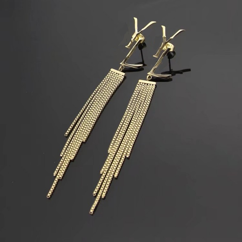Luxury Style Women Fashion Tassel Stud Stainless Steel Lover Gifts Designer Jewelry High Polish Engagement Earrings Wholesale
Luxury Style Women Fashion Tassel Stud Stainless Steel Lover Gifts Designer Jewelry High Polish Engagement Earrings Wholesale