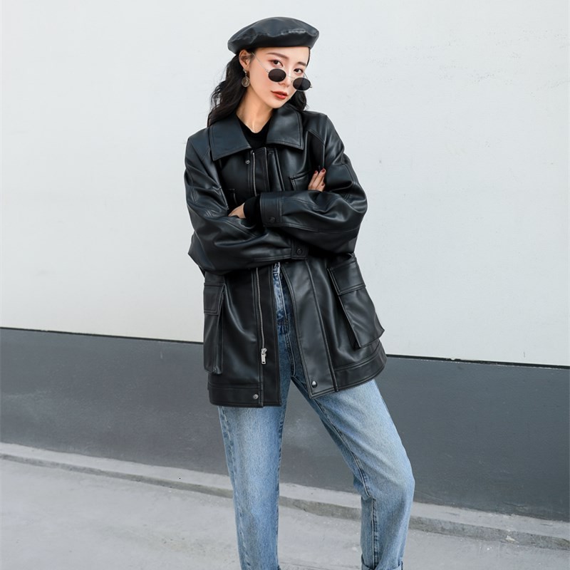 2021 New Female Autumn Released Plutonium Leather Turn Collar Down Black Jacket 272K
2021 New Female Autumn Released Plutonium Leather Turn Collar Down Black Jacket 272K