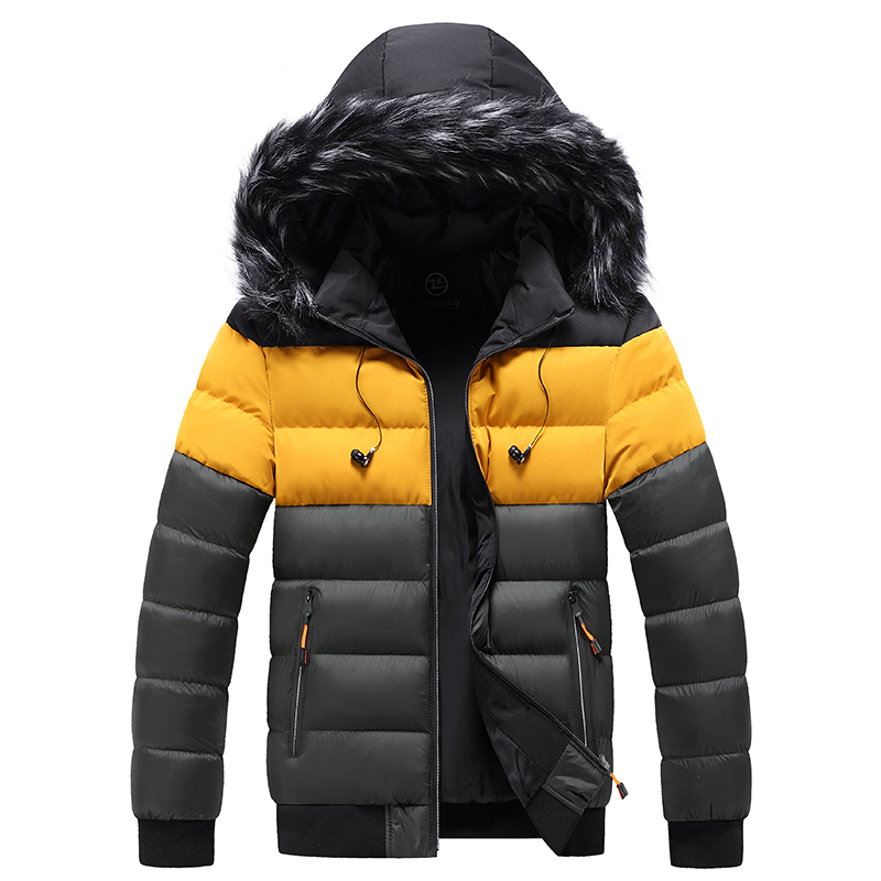 Puffer Jacket Mens Winter Jacket Fur Collar Hooded Coat Thick Coat Men Parkas Down Jacket Cotton Inside Warm Plus Size 4XL 5XL 201023