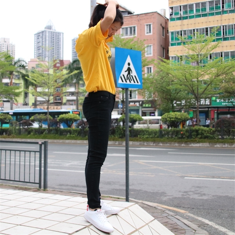 NJ01 Women jeans In the spring Black Stretch Jeans female Korean stretch slim jeans pants feet 201106