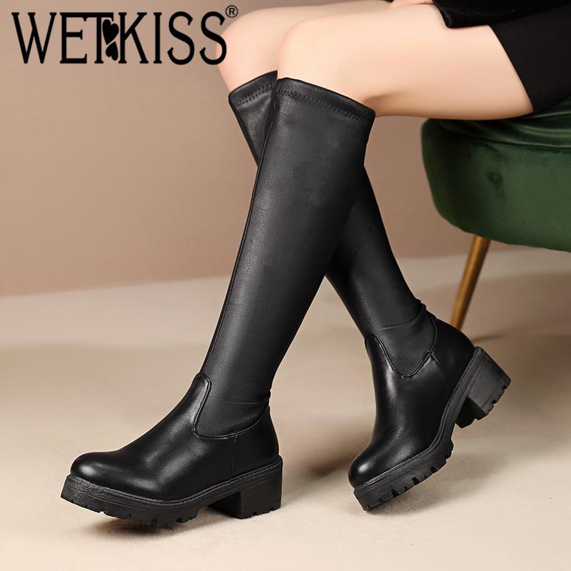 WETKISS Motorcycle Knee High Boots Women Thick Heels Boot Female Platform Stretch Shoes Ladies Round Toe Casual Shoes Winter, Black fur
WETKISS Motorcycle Knee High Boots Women Thick Heels Boot Female Platform Stretch Shoes Ladies Round Toe Casual Shoes Winter, Black fur