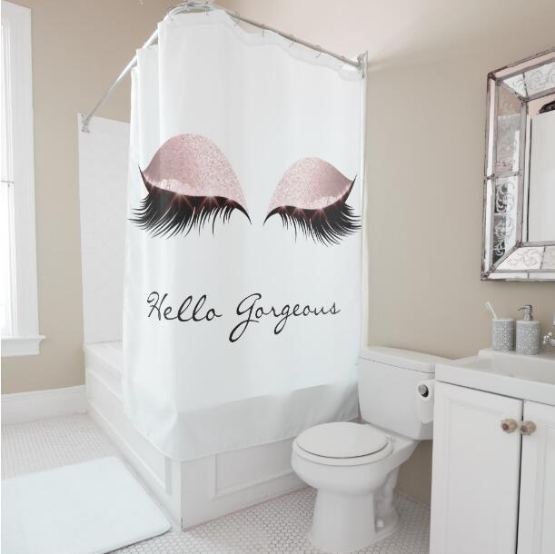 Stylish Rose Gold Eyelash Eye Lash Bath Curtain Shower Curtain Set Girly Glitter Hello Gorgeous Curtain for Bathroom Home Decor X1018
Stylish Rose Gold Eyelash Eye Lash Bath Curtain Shower Curtain Set Girly Glitter Hello Gorgeous Curtain for Bathroom Home Decor X1018