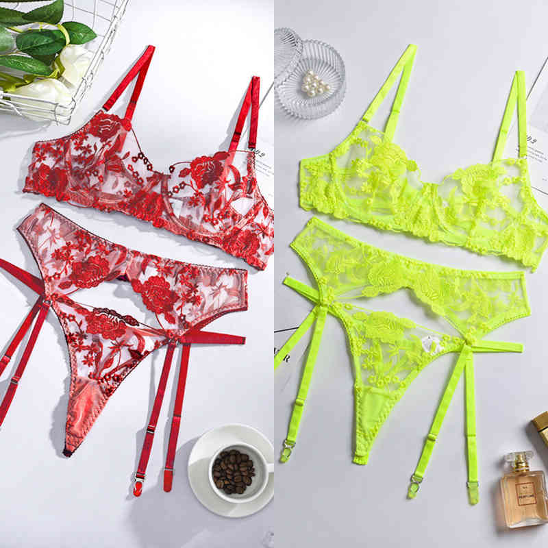 Nxy Sexy Set Bra and Panty Women Underwear Lace Lingerie 3pcs Open Cup See Through Thong Floral Embroidery Transparent 1222, Deep pink
Nxy Sexy Set Bra and Panty Women Underwear Lace Lingerie 3pcs Open Cup See Through Thong Floral Embroidery Transparent 1222, Deep pink