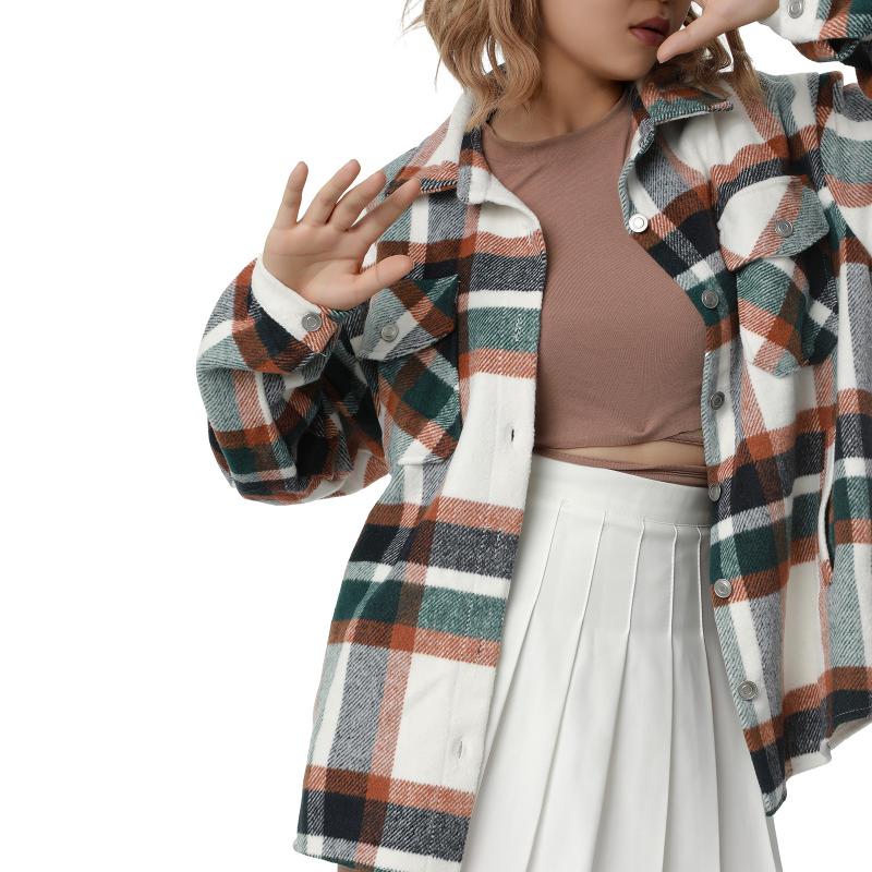 Women's Jackets Women Clothing Plaid Printed Pattern Coat Long Sleeve Button-down Collar Jacket With Pockets Dark Green/ Wine Red, Black;brown
Women's Jackets Women Clothing Plaid Printed Pattern Coat Long Sleeve Button-down Collar Jacket With Pockets Dark Green/ Wine Red, Black;brown