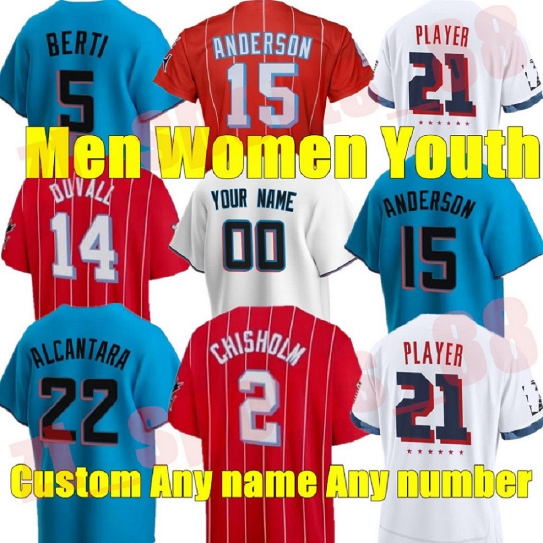 Men Women Youth Kids Jazz Chisholm Jr. Baseball Jerseys 15 Brian Anderson 24 Jesus Aguilar 19 Miguel Rojas 1 Isan Díaz Marlins Sandy Alcantara 5 Jon Berti Cooper Jersey, As shown in illustration
Men Women Youth Kids Jazz Chisholm Jr. Baseball Jerseys 15 Brian Anderson 24 Jesus Aguilar 19 Miguel Rojas 1 Isan Díaz Marlins Sandy Alcantara 5 Jon Berti Cooper Jersey, As shown in illustration