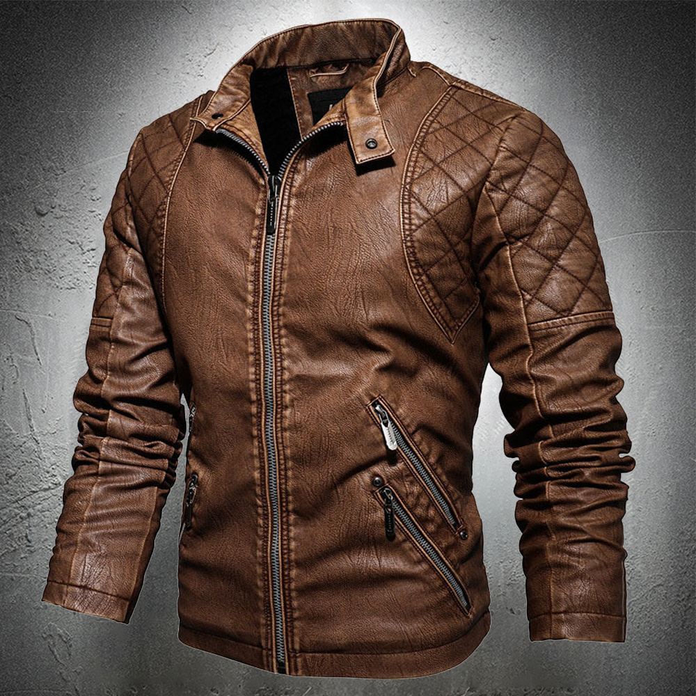 2021 New Para Plaid Pleated Shoulder Men Slim Fit Pu Leather Jacket Plus Size TPWK, Coffee2
2021 New Para Plaid Pleated Shoulder Men Slim Fit Pu Leather Jacket Plus Size TPWK, Coffee2