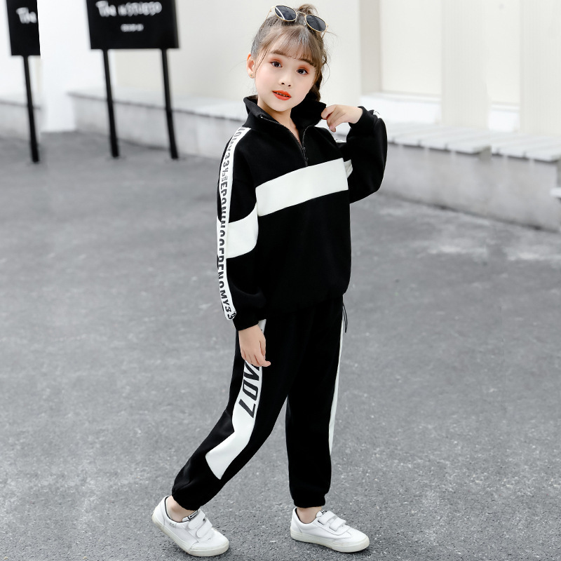 Girl Autumn Winter Sports Clothes Costume Outfit Suit Kids Tracksuit Clothing Set Kids Korean Sweater Tracks Teen Casual SportsX1019