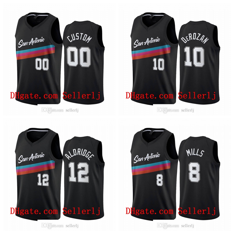 Men 10 Derozan 8 Mills LaMarcus Aldridge San Antonio Spurs Black City Fiesta Colors 2020-21 Jersey, Black;red
Men 10 Derozan 8 Mills LaMarcus Aldridge San Antonio Spurs Black City Fiesta Colors 2020-21 Jersey, Black;red