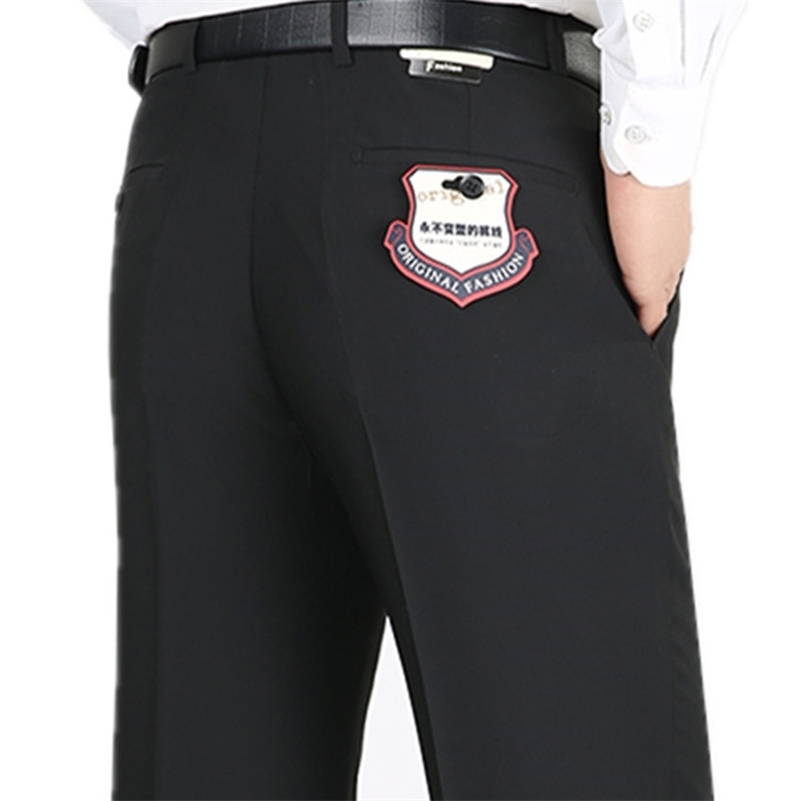 Summer Thin Mens Suits Trousers Business Casual Suit Middle-aged Youth Anti-wrinkle Silky Straight Loose Dress Pants Men Y201026