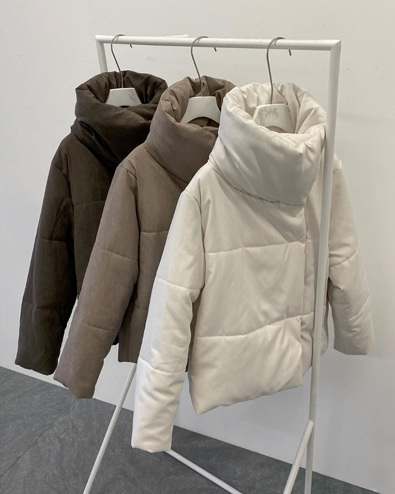 WOTWOY Oversized Cropped Winter Jacket Women Windbreaker Cotton-Padded Parkas Women Solid Casual Thick Jackets Female Outerwear 201029