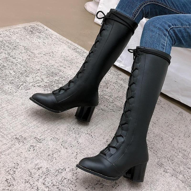 Gigifox 2020 Large Sizes 48 Fashion Shoelaces Chunky Heels Leisure Knee High Boots Female Winter Shoes Woman, Black
Gigifox 2020 Large Sizes 48 Fashion Shoelaces Chunky Heels Leisure Knee High Boots Female Winter Shoes Woman, Black