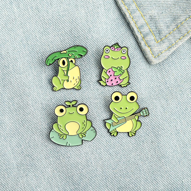 Funny Frog Enamel Pins Various Type Colors Music Strawberry Smile Brooches For Kids Gifts Lapel Pins Clothes Bags
Funny Frog Enamel Pins Various Type Colors Music Strawberry Smile Brooches For Kids Gifts Lapel Pins Clothes Bags