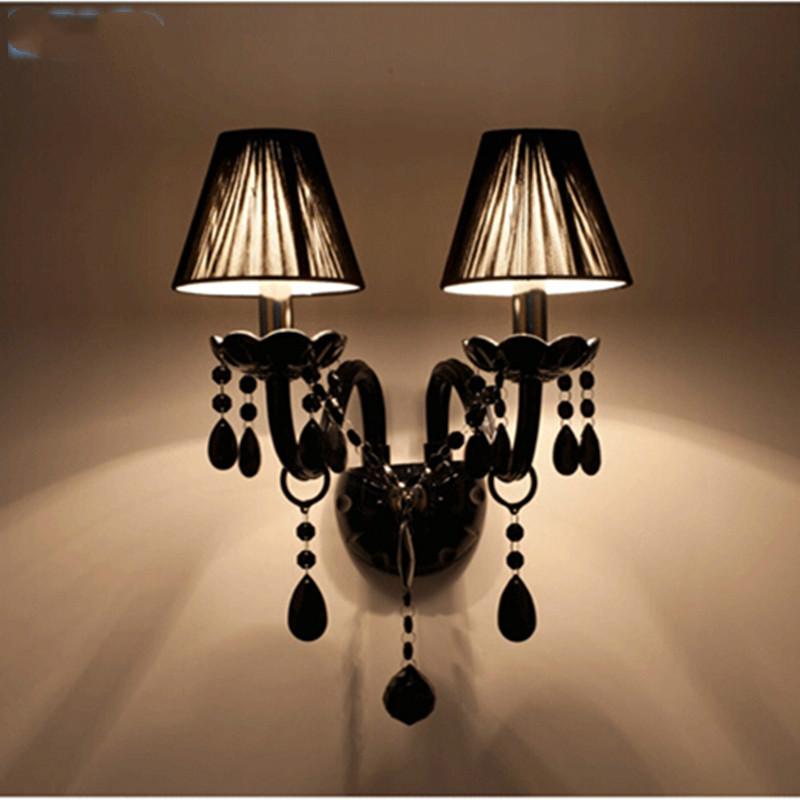 2 Lights Black Crystal Wall Lamps Candle E14 Bulb Double Heads Crystal Wall Lights Black Silk Fabric Lampshade Bedroom Lighting
2 Lights Black Crystal Wall Lamps Candle E14 Bulb Double Heads Crystal Wall Lights Black Silk Fabric Lampshade Bedroom Lighting