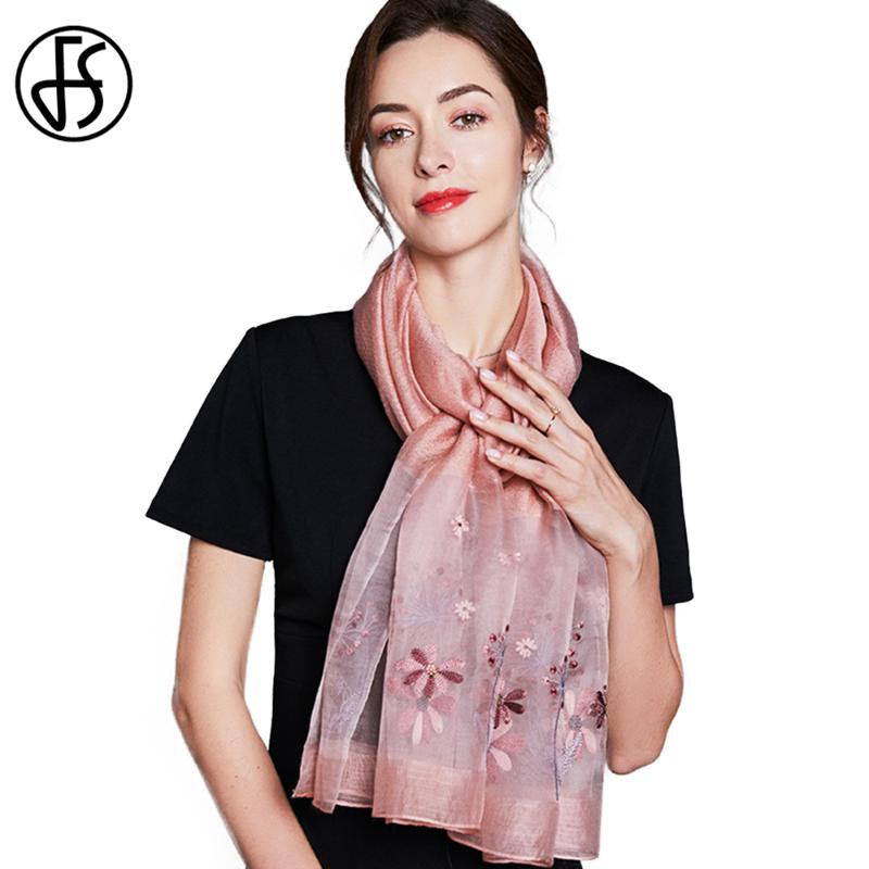 Scarves FS Ladies Silk Wool Scarf Shawl Beach Towel Flower Handmade Embroidery Autumn Winter Hijab For Women Foulard 
Scarves FS Ladies Silk Wool Scarf Shawl Beach Towel Flower Handmade Embroidery Autumn Winter Hijab For Women Foulard