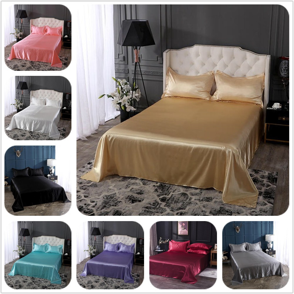 18 colors luxury satin silk flat bed sheet set single queen size king size bedspread cover linen sheets double double sexy 201113
18 colors luxury satin silk flat bed sheet set single queen size king size bedspread cover linen sheets double double sexy 201113