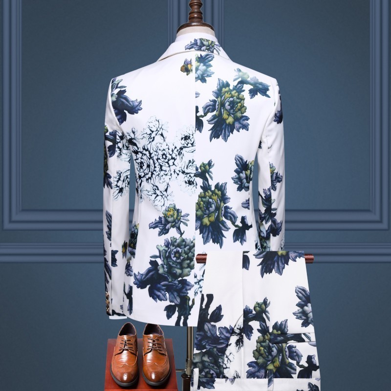 (Jacket + trousers) New style wedding Flower color suit men,blazer men, high quality business suits,men's Dress suits 201105