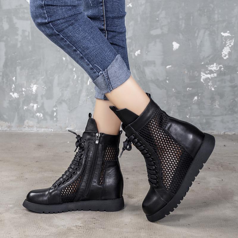 Yiluan Genuine Leather Sandals With Net Shoes Summer 2021 Spring Summer Cowhide Sandals High-top Lace-up Ankle Boots Breathable, Black
Yiluan Genuine Leather Sandals With Net Shoes Summer 2021 Spring Summer Cowhide Sandals High-top Lace-up Ankle Boots Breathable, Black