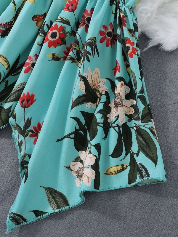 Toddler Girls Floral Print Asymmetric Hem Cami Dress SHE