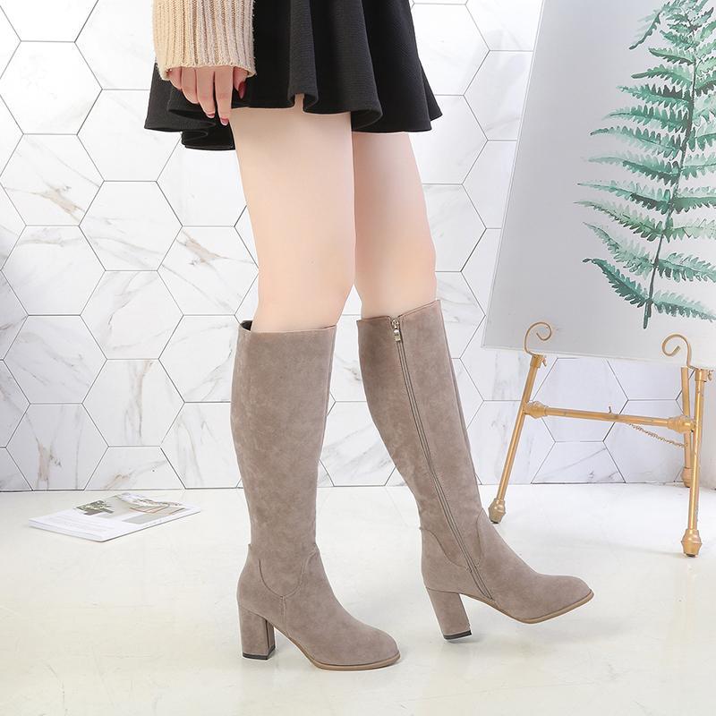 Version of Suede Round Head High Heel Knee Long Boots Pedicure Thin Elastic Zipper Fashion Wild High Boots Women 2020 Korean1, Beige
Version of Suede Round Head High Heel Knee Long Boots Pedicure Thin Elastic Zipper Fashion Wild High Boots Women 2020 Korean1, Beige