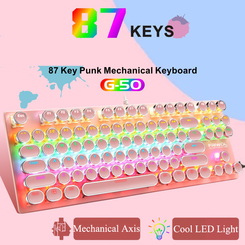 Gaming Keyboard with Green Switch for Notebook PC Mechanical Keyboard 87 Keys Wired USB RGB Backlit for E-sport Gaimg
Gaming Keyboard with Green Switch for Notebook PC Mechanical Keyboard 87 Keys Wired USB RGB Backlit for E-sport Gaimg
