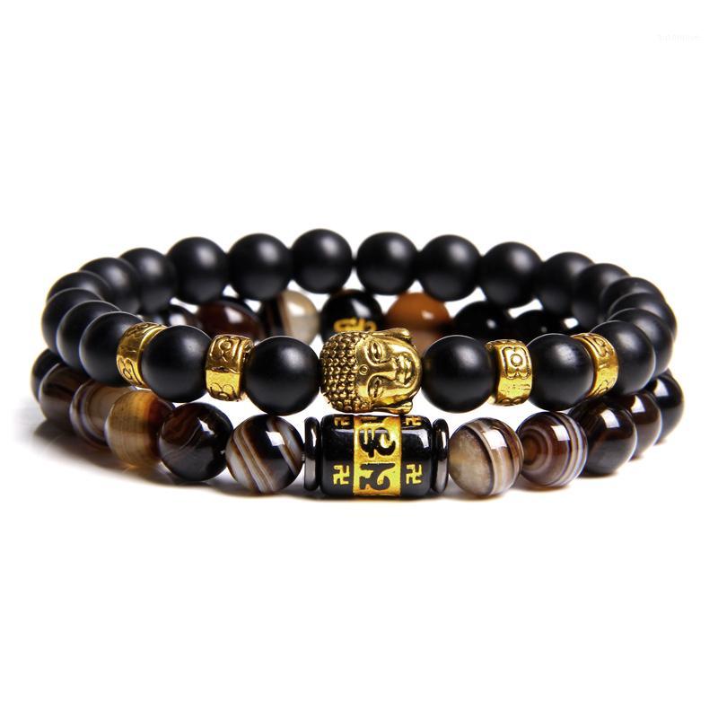 2pcs/set Six Word Buddha Head Bracelet Natural Stone Stripe Agates and Black Onyx Beads Braslet Minimalist Yoga Bracelet Jewelry1
2pcs/set Six Word Buddha Head Bracelet Natural Stone Stripe Agates and Black Onyx Beads Braslet Minimalist Yoga Bracelet Jewelry1