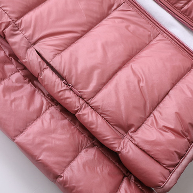 Spring Autumn Womens Jackets Ultra Thin Super Light Fashion Ladies Down Coats Red Pink Black Female Hooded Jacket Coats 4XL 201007