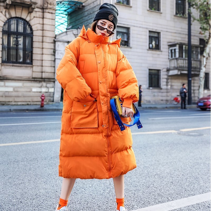 Winter Coat Women 2019 New Winter Jacket Women Long Down Parka Hooded White Duck Down Jacket Thick Warm Female Loose Down Coat T200102