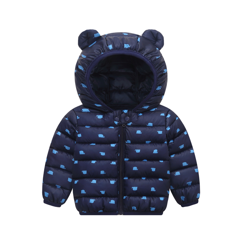 Kid Down Coats Infant Snow Wear Hooded Baby Girls Boys Cartoon Print Jackets Autumn Winter Warm Outerwear Children Clothes 201030