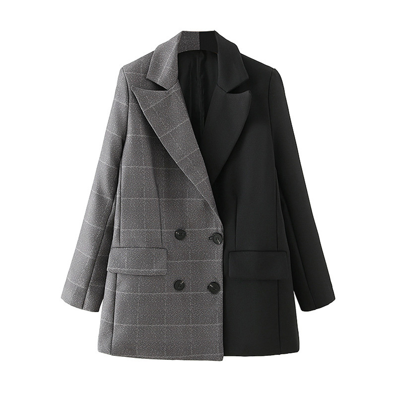 2021 New Elegant Women Gray Plaid Patchwork Jacket Fashion Ladies Notched Collar Blazers Streetwear Female Chic Double Breasted Coat Njnf, Gray and black
2021 New Elegant Women Gray Plaid Patchwork Jacket Fashion Ladies Notched Collar Blazers Streetwear Female Chic Double Breasted Coat Njnf, Gray and black