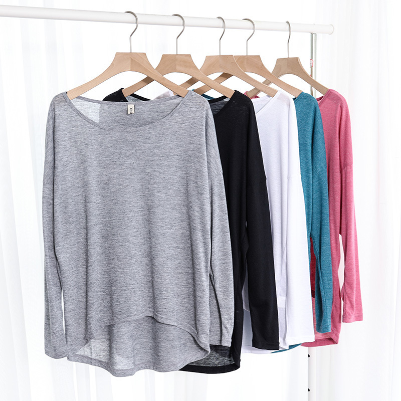 Plus Size Women O-neck cotton long sleeve female blouse workout Loose Autumn Tee High quality very soft Tops M30396 201125
