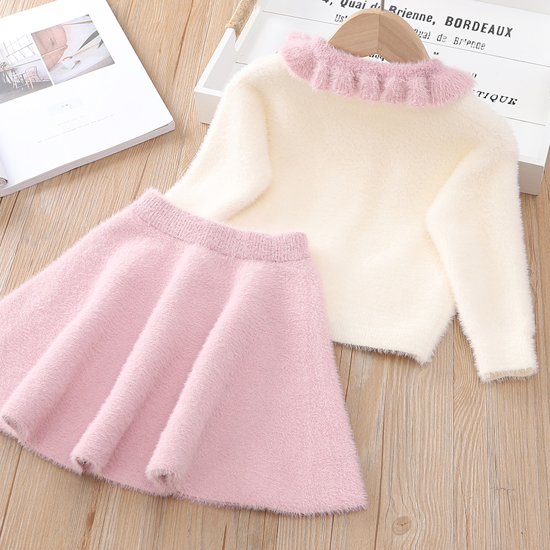 Bear Leader Baby Girls Winter Clothes Set Christmas Outfits Kids Girls Knit Sweater&skirt Fall Girl Clothing Set Kids Costume Y1106