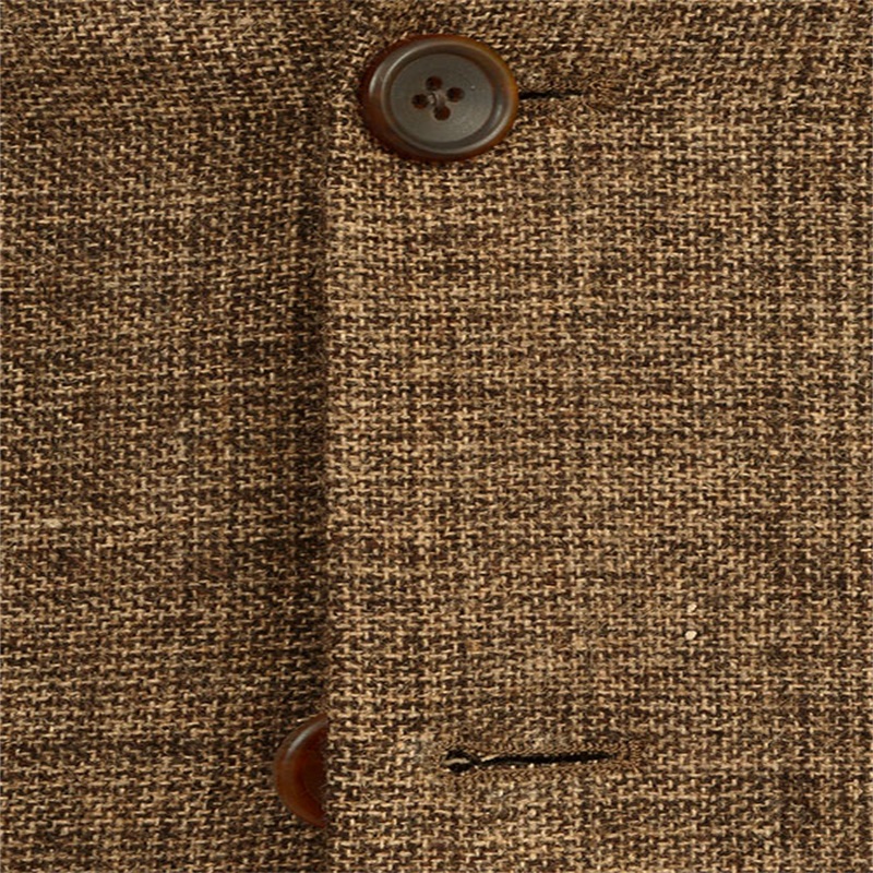 Khaki Handsome Men Suits Thick Notch Lapel Wedding Tuxedos 3 Piece Two Button Blend Vintage Tailored Fit Suits For Best Man Custom Made