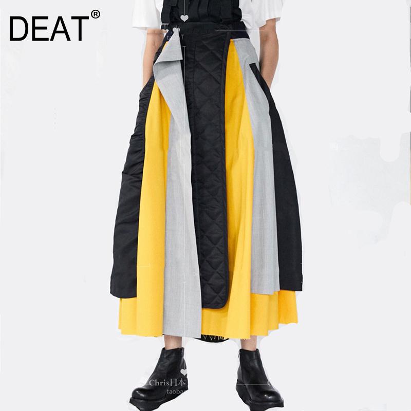 DEAT 2020 New Spring Autumn High Quality Fashion A-Line Splicing Casual Personality Women' Half Skirt Oversized 3AC458, Blue
DEAT 2020 New Spring Autumn High Quality Fashion A-Line Splicing Casual Personality Women' Half Skirt Oversized 3AC458, Blue