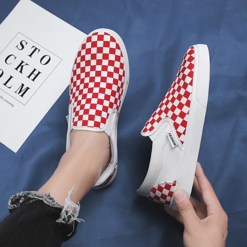 Black red Men Casual Shoes Simple Canvas Mens Loafers High Quality Anti-Slip Comfortable Vulcanized Shoe Man's Flats f48 Y200801