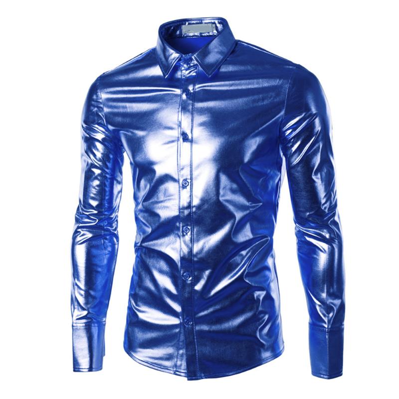 patent-leather Men Shirt Long Sleeve shows tops Party shirts male stage Bright camisa de hombre turn down collar, Gold
patent-leather Men Shirt Long Sleeve shows tops Party shirts male stage Bright camisa de hombre turn down collar, Gold