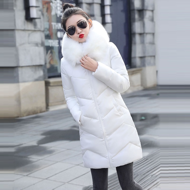 Women's down jacket long jacket female coat Warm Winter jacket hooded fur collar down parka mujer plus size 7XL woman parkas 201019