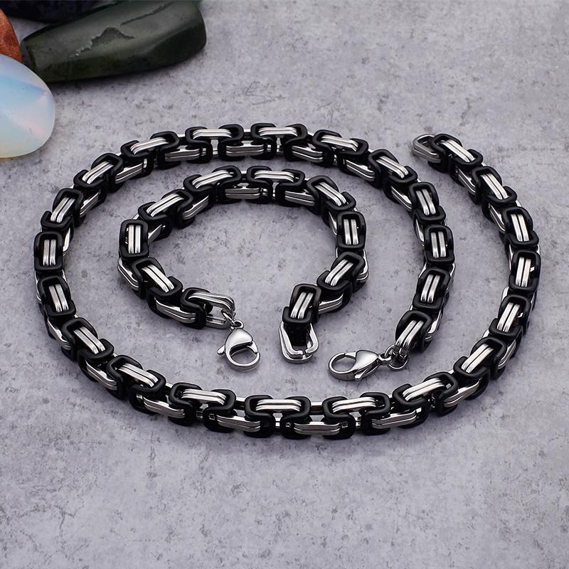 best sale jewelry 5mm/6mm/8mm Black Stainless Steel Mens Byzantine Chain Necklace Bracelet Pure Handmade Jewelry 8''-24
best sale jewelry 5mm/6mm/8mm Black Stainless Steel Mens Byzantine Chain Necklace Bracelet Pure Handmade Jewelry 8''-24