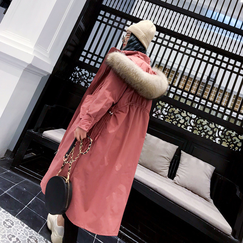 Goose Down Jacket Women Medium and Long New Fashion Style Korean Parkas Loose Collar Thickened Warm Wholesale 201019