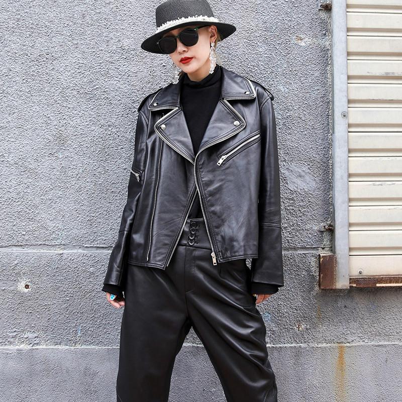 Genuine Leather Jacket Women Motorcycle Sheepskin Coat Female Short Coats and Jackets Spring Autumn 2021 Mujer Chaqueta Pph3397, Black
Genuine Leather Jacket Women Motorcycle Sheepskin Coat Female Short Coats and Jackets Spring Autumn 2021 Mujer Chaqueta Pph3397, Black