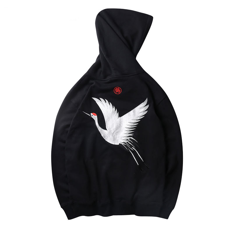 Embroidery Japanese Crane Hoodies Men/Women 2019 Hip Hop Casual Streetwear Hooded Sweatshirts Male Hoodie, Black
Embroidery Japanese Crane Hoodies Men/Women 2019 Hip Hop Casual Streetwear Hooded Sweatshirts Male Hoodie, Black