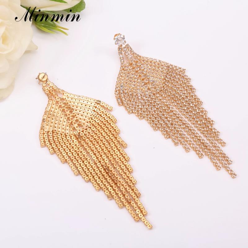 Minmin Gold Drop Earrings Women Wedding Tassel Earrings Statement Sparkling Long Dangle Bridal Crystal Fringe MEH1697
Minmin Gold Drop Earrings Women Wedding Tassel Earrings Statement Sparkling Long Dangle Bridal Crystal Fringe MEH1697