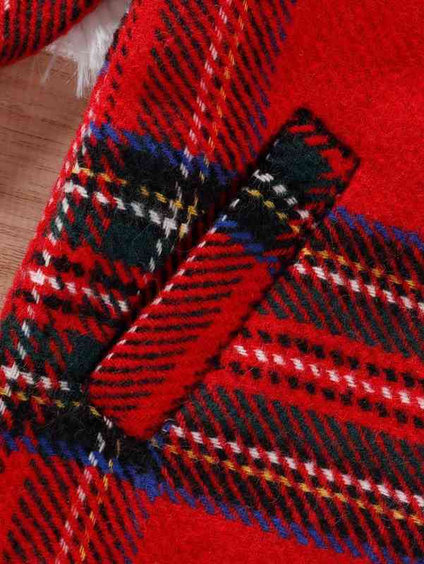 Baby Tartan Slant Pockets Coat SHE