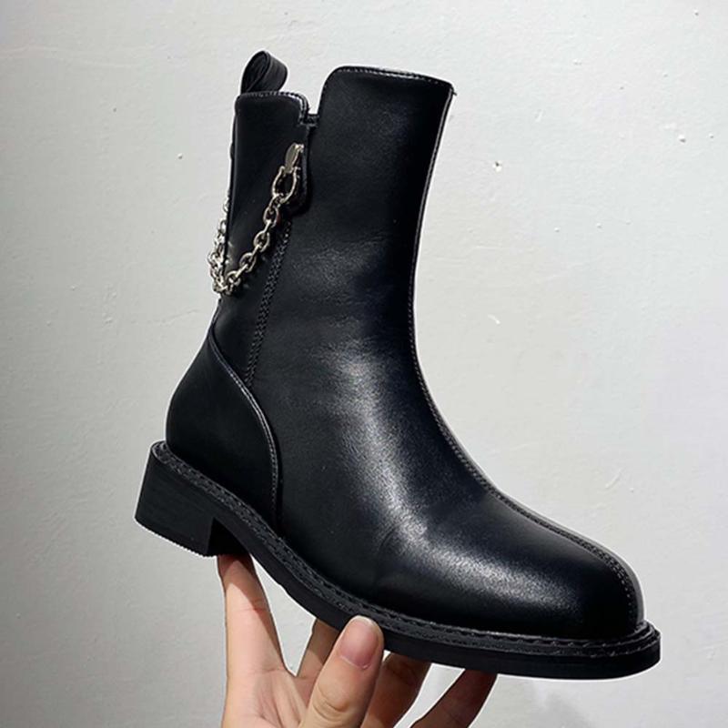 BONJOMARISA Lady Fashion Round Toe Ankle Boots Chain Low Heel Solid Design Solid Boots Women Casual Leisure Shoes Woman1, Black
BONJOMARISA Lady Fashion Round Toe Ankle Boots Chain Low Heel Solid Design Solid Boots Women Casual Leisure Shoes Woman1, Black