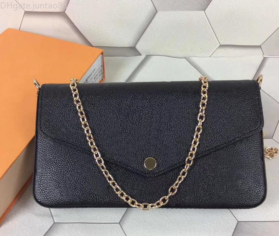 Leather clutch for women Evening Bags fashion chain purse lady shoulder bag handbag presbyopic mini package messenger bag card holder purse, Black