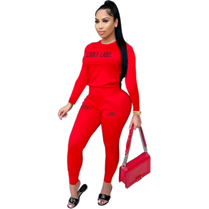 Letter Pattern Ladies Sets Fashion Trend Round Neck Long Sleeve Tops Trousers Tracksuits Designer Female New Casual Slim Pants 2pcs Suits, Red
Letter Pattern Ladies Sets Fashion Trend Round Neck Long Sleeve Tops Trousers Tracksuits Designer Female New Casual Slim Pants 2pcs Suits, Red