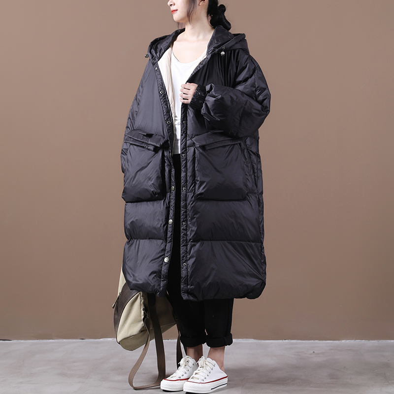 Johnature Hooded Women Warm Winter Down Coats Button Pockets Female Casual Style Loose White Duck Down Coats, Black
Johnature Hooded Women Warm Winter Down Coats Button Pockets Female Casual Style Loose White Duck Down Coats, Black