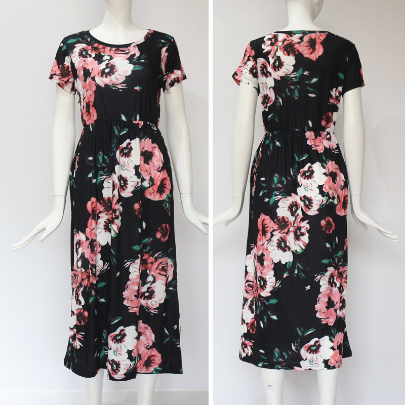 Rogi Vestidos De Verano 2020 Summer Printed Boho Tunic Dress Short Sleeve Casual Sundress Ladies White Dresses Robe Femme Ete T200604