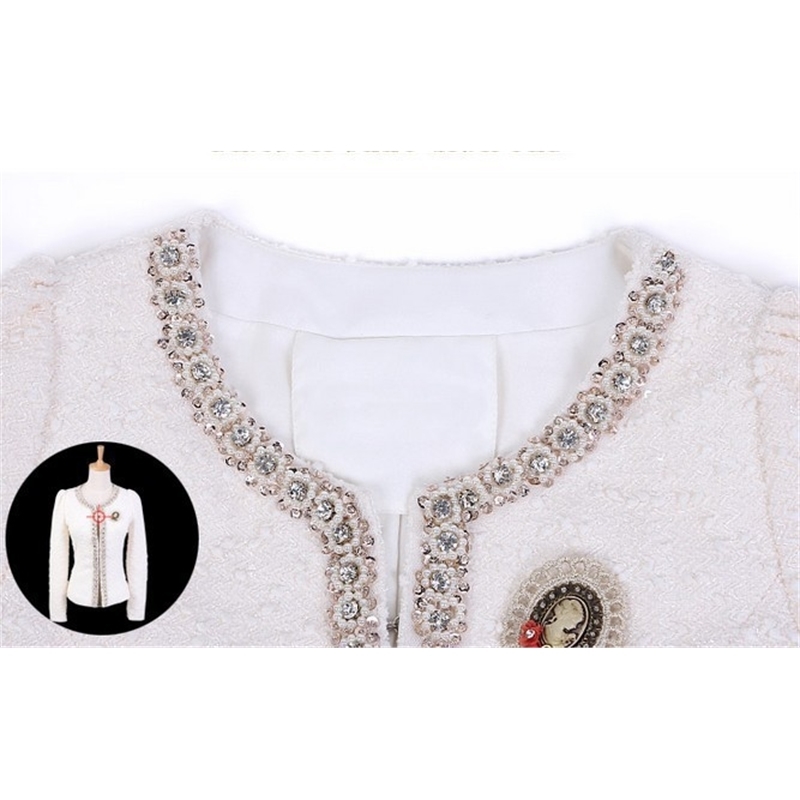 abrigos mujer invierno long sleeve cardigan plus size coat women women fashion elegant Beading Diamond women jacket 661B 100 201026