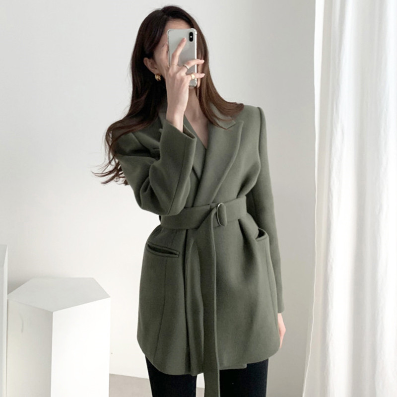 2021 New Elegant Korean Women's Autumn Sashed Thin Woolen Lapel Collar Solid Camel Wool Warm Black Jacket CQWF
2021 New Elegant Korean Women's Autumn Sashed Thin Woolen Lapel Collar Solid Camel Wool Warm Black Jacket CQWF